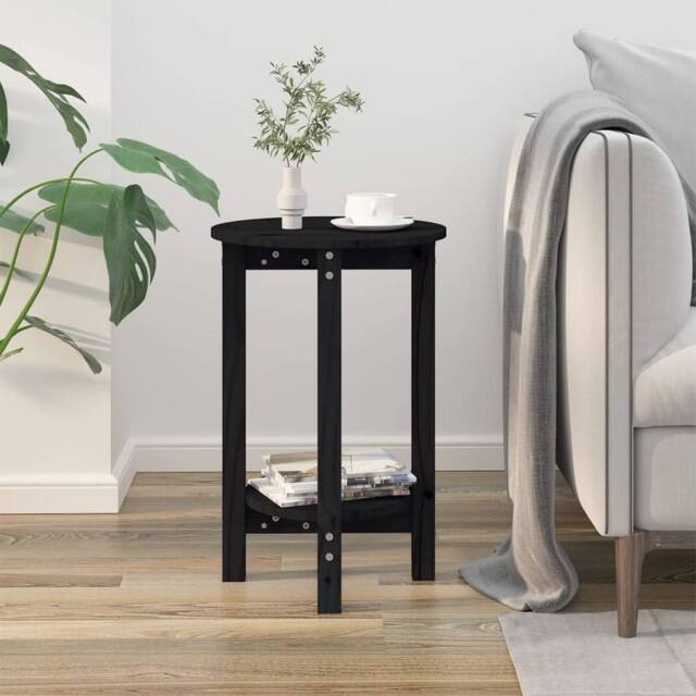 Berkfield Home Beautiful Coffee Table Black Ø 40x60 cm Solid Wood Pine - image 1
