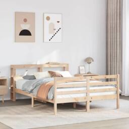 Berkfield Home Bed Frame with Headboard without Mattress 140x190 cm in Brown - thumbnail 1