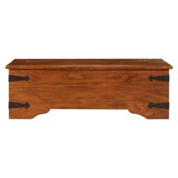 Berkfield Home Coffee Table Solid Acacia Wood Honey Finish 110x55x35 cm in Brown - Size: 110 x 55 x 35 cm - thumbnail 3