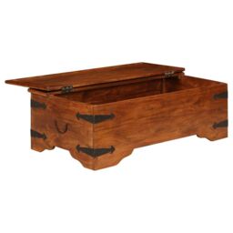 Berkfield Home Coffee Table Solid Acacia Wood Honey Finish 110x55x35 cm in Brown - Size: 110 x 55 x 35 cm - thumbnail 4