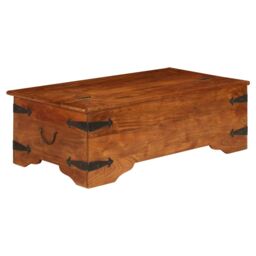 Berkfield Home Coffee Table Solid Acacia Wood Honey Finish 110x55x35 cm in Brown - Size: 110 x 55 x 35 cm - thumbnail 1