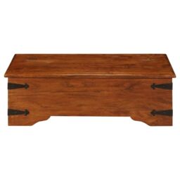 Berkfield Home Coffee Table Solid Acacia Wood Honey Finish 110x55x35 cm in Brown - Size: 110 x 55 x 35 cm - thumbnail 2