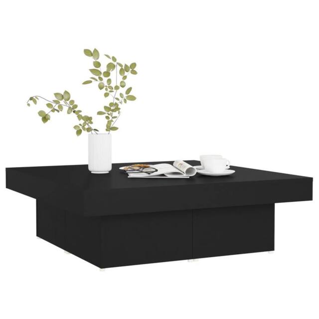 Berkfield Home Decorative Coffee Table Black 90x90x28 cm Engineered Wood - Size: 90 x 90 x 28 cm - image 1
