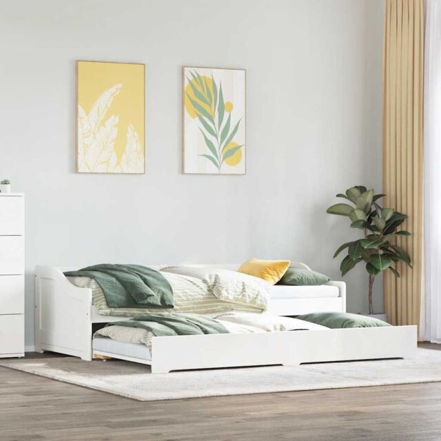 Berkfield Home Daybed with Trundle without Mattress IRUN White 90x200 cm - image 1