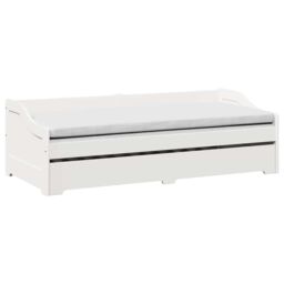 Berkfield Home Daybed with Trundle without Mattress IRUN White 90x200 cm - thumbnail 4