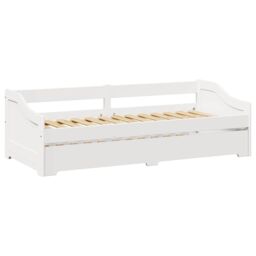 Berkfield Home Daybed with Trundle without Mattress IRUN White 90x200 cm - thumbnail 5