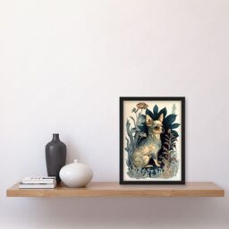 Artery8 Chihuahua Dog With Floral Pattern Fur Coat Modern Portrait in Flower Field Illustration Artwork Framed Wall Art Print A4 in Black - thumbnail 2