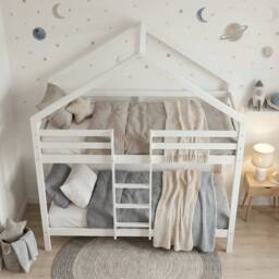Nöa and Nani Kirstine 3ft White Kids Bunk Bed-Solid Wood with Ladder & Rails - Size: Single - thumbnail 3