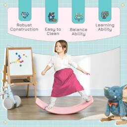 VOGREX Pink Kids Balance Wobble Board for Ages 3-6 - thumbnail 5