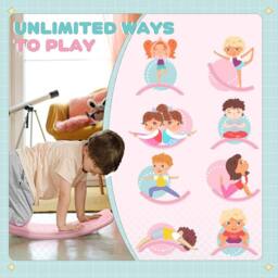 VOGREX Pink Kids Balance Wobble Board for Ages 3-6 - thumbnail 4
