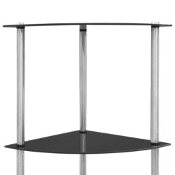 Berkfield Home 6-Tier Shelf Black 30x30x160 cm Tempered Glass - Size: 30 x 30 x 160 cm - thumbnail 5