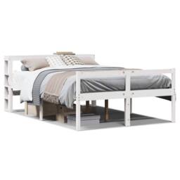 Berkfield Home Senior Bed with Headboard without Mattress White 120x200 cm - Size: Small Double - thumbnail 2