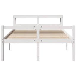 Berkfield Home Senior Bed with Headboard without Mattress White 120x200 cm - Size: Small Double - thumbnail 4