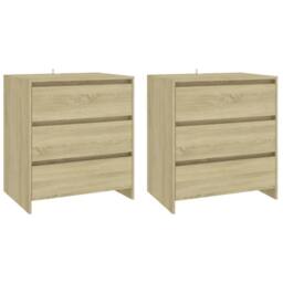 Berkfield Home 3 Piece Sideboard Sonoma Oak Engineered Wood in Beige - thumbnail 3