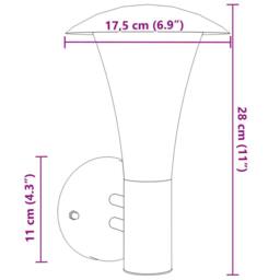 Berkfield Home Outdoor Wall Light Silver Stainless Steel - thumbnail 7