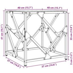 Berkfield Home Modern Coffee Table with Transparent Glass Top 40x40x41 cm Steel - Size: 40 x 40 x 41 cm - thumbnail 9