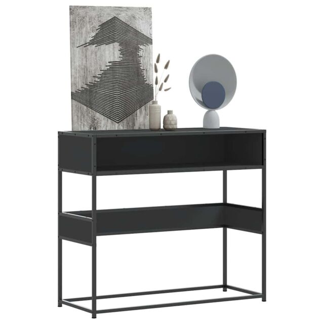 Berkfield Home Console Table Black 90x35x80 cm Engineered Wood - Size: 90 x 35 x 80 cm - image 1