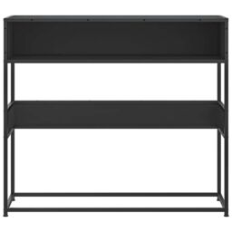 Berkfield Home Console Table Black 90x35x80 cm Engineered Wood - Size: 90 x 35 x 80 cm - thumbnail 4