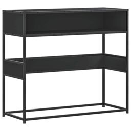 Berkfield Home Console Table Black 90x35x80 cm Engineered Wood - Size: 90 x 35 x 80 cm - thumbnail 2