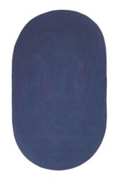 Homescapes Handmade Woven Braided Oval Rug in Navy - Size: 150 cm diameter - thumbnail 2