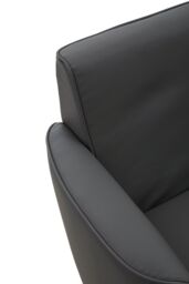 Orsina Grey Leather Effect Arm Chair, Leather Living Room Chair with Chrome Base, Upholstered Dining Chair - thumbnail 5