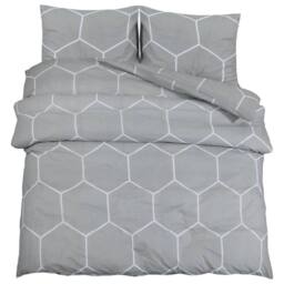Berkfield Home Elegant Duvet Cover Set Grey 200x200 cm Cotton - thumbnail 3