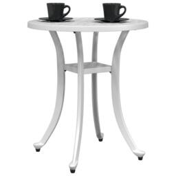 Berkfield Home Garden Table White √ò48x53 cm Cast Aluminium - Size: 48x53 cm - thumbnail 4