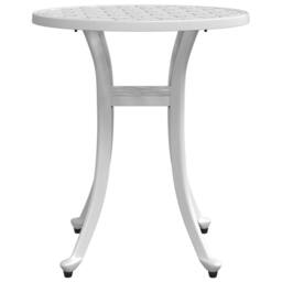 Berkfield Home Garden Table White √ò48x53 cm Cast Aluminium - Size: 48x53 cm - thumbnail 6