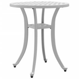 Berkfield Home Garden Table White √ò48x53 cm Cast Aluminium - Size: 48x53 cm - thumbnail 7