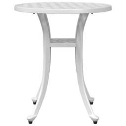 Berkfield Home Garden Table White √ò48x53 cm Cast Aluminium - Size: 48x53 cm - thumbnail 5