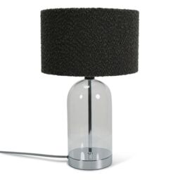 ValueLights Jessy Silver Glass Table Lamp With Boucle Shade - thumbnail 2