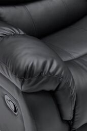 More4Homes Seattle Manual Recliner Bonded Leather 1+2+3 Seater Sofa Set in Black - thumbnail 8