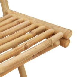 Berkfield Home 3 Piece Outdoor Bar Set Foldable Bamboo in Brown - thumbnail 8