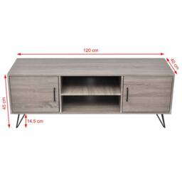 Berkfield Home TV Cabinet 120x40x45 cm Grey - Size: 120 x 40 x 45 cm - thumbnail 5