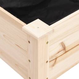 Berkfield Home Beautiful Wheeled Planter with Liner 71x37x80 cm Solid Wood Fir in Natural - Size: 71 x 37 x 80 cm - thumbnail 4