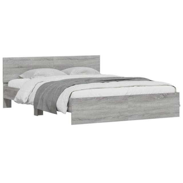 Berkfield Home Durable Bed Frame without Mattress Grey Sonoma 140x200 cm - image 1