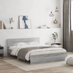 Berkfield Home Durable Bed Frame without Mattress Grey Sonoma 140x200 cm - thumbnail 2