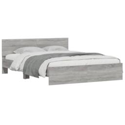 Berkfield Home Durable Bed Frame without Mattress Grey Sonoma 140x200 cm - thumbnail 1