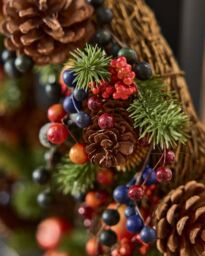 Dibor Harvest Fruits Xmas Decor Front Door Wreath Christmas Wreath 40cm - thumbnail 4