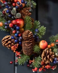 Dibor Harvest Fruits Xmas Decor Front Door Wreath Christmas Wreath 40cm - thumbnail 2