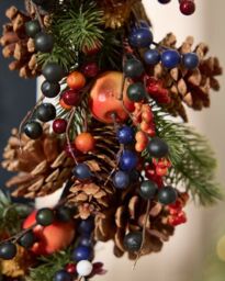 Dibor Harvest Fruits Xmas Decor Front Door Wreath Christmas Wreath 40cm - thumbnail 3