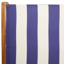 Berkfield Home Reclining Garden Chairs 4 pcs Blue & White Fabric & Solid Wood - thumbnail 9