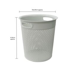 JVL Droplette Toilet Brush & Round Bin Set in Light Grey - thumbnail 5