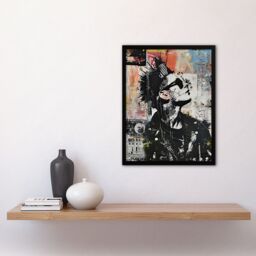 Artery8 Punk Portrait Street Art Mohawk Bold Anarchy Framed Art Print - Size: A4 - thumbnail 4