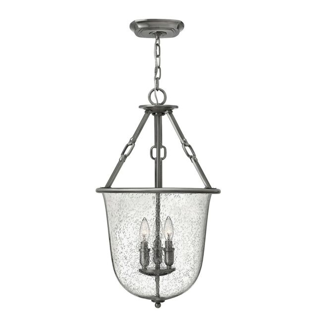 Loops 3 Bulb Chandelier LIght Polished Antique Nickel LED E14 60W in Metallics