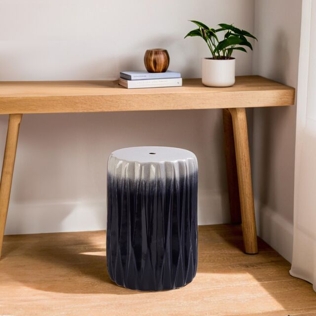 Orsina Robust Azul Table & Stool, Stylish Table For Kids Room, Ceramic Constructed Stool Table For Kids Bedroom in Blue - image 1