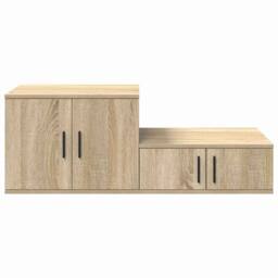 Berkfield Home Storage Cabinet Sonoma Oak 127x41x40 cm Engineered Wood in Beige - Size: 127 x 41 x 40 cm - thumbnail 7