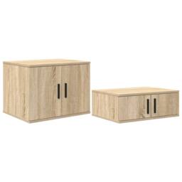 Berkfield Home Storage Cabinet Sonoma Oak 127x41x40 cm Engineered Wood in Beige - Size: 127 x 41 x 40 cm - thumbnail 3