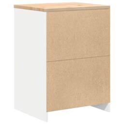 Berkfield Home Garage Storage Cabinet White 60x51x85 cm Solid Wood Pine - Size: 60 x 51 x 85 cm - thumbnail 8