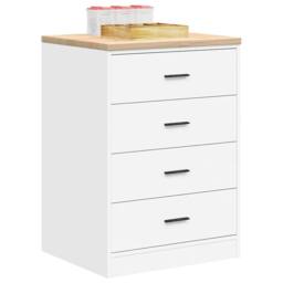 Berkfield Home Garage Storage Cabinet White 60x51x85 cm Solid Wood Pine - Size: 60 x 51 x 85 cm - thumbnail 1
